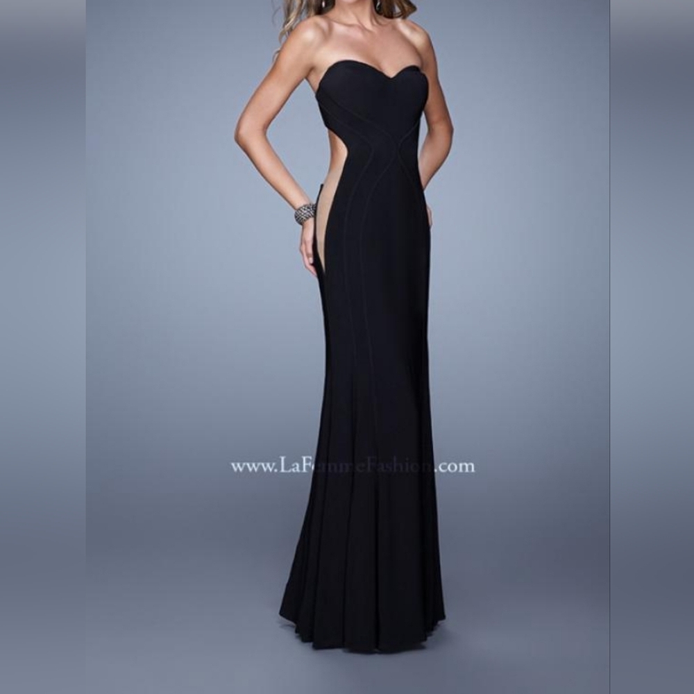 Strapless Black Evening Gown